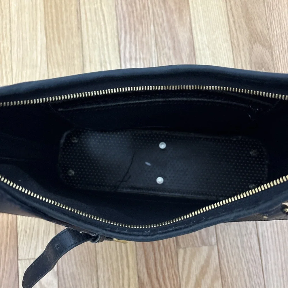 Dooney and‎ Bourke | Black and Gold Women's Bag, Vintage Cabrio Leather Hobo